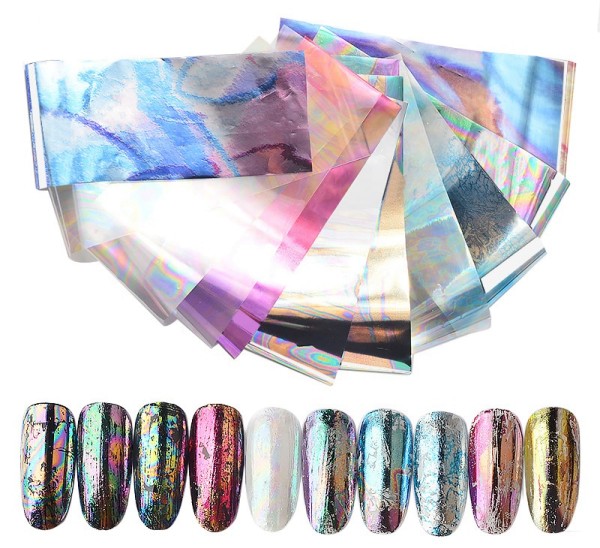 JUSTNAILS Transferfolie Set Marmor Design 10x