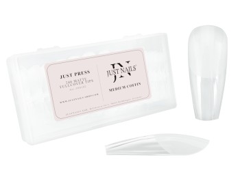 JUST PRESS - Medium Coffin Fullcover Soft Gel Press On Tips Nails in Box 240 Stk JUST PRESS - Medium Coffin Fullcover Soft Gel Press On Tips Nails in Box 240 Stk