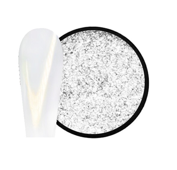 JUSTNAILS Mirror-Glow White Nagel Pigment - GOLD Shimmer