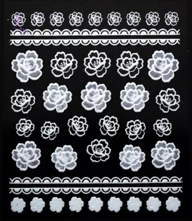 JUSTNAILS Rosen 3D Sticker white