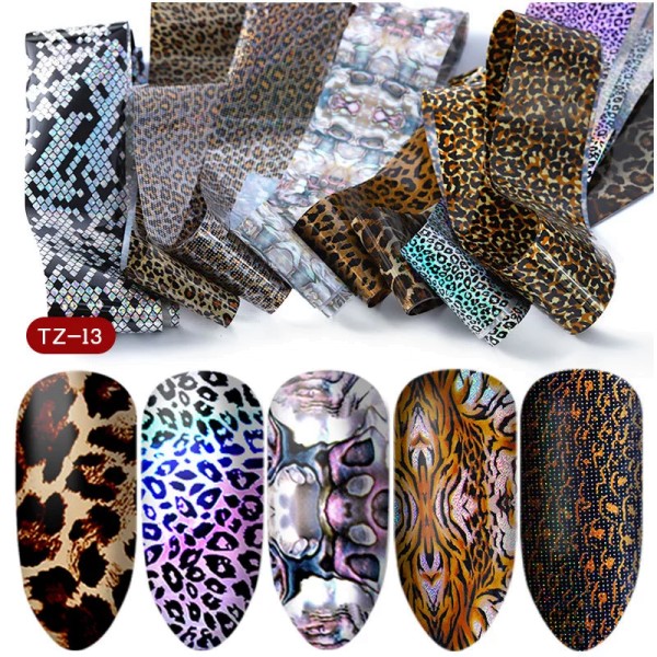 JUSTNAILS Transferfolien Box Tier Leopard Muster Set