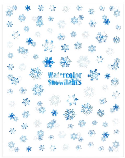 JUSTNAILS Sticker Snowflakes Watercolor 252