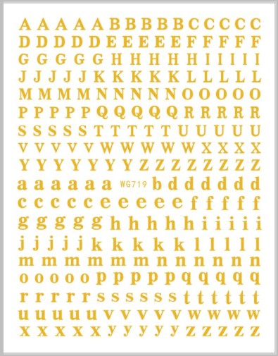 JUSTNAILS Sticker Letters Buchstaben gold 719