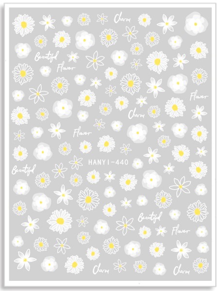 JUSTNAILS Sticker Sunflowers weiß selbstklebend 440