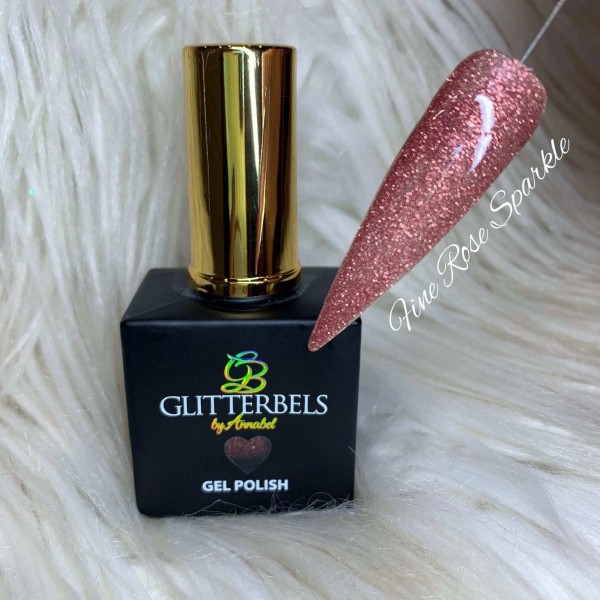 GLITTERBELS GEL Polish 17ml - Fine Rose Sparkle