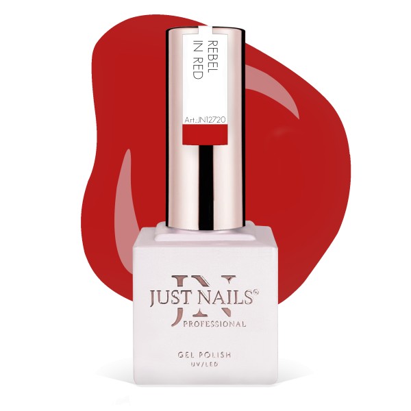 JUSTNAILS Gel Polish Color - REBEL IN RED - Shellac Soak-off